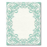 Blue and Teal Teal Ornate Floral Border Area Rug