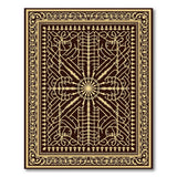Ornate Gold-on-Maroon Persian Area Rug