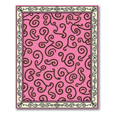 Pink Swirling Vine Floral Area Rug