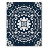 Blue and Teal Navy Blue Mandala Floral Area Rug