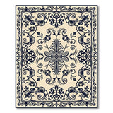 Ornate Black Floral Persian Traditional Persian Area Rug