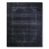 Black Geometric Outline Area Rug