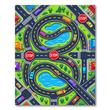 Colorful City Roads Kids Play Rug
