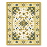 Gold Navy Traditional Persian Medallion Rug
