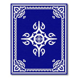 Navy Blue Traditional Persian Area Rug with White Motifs