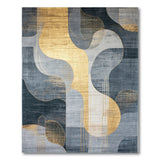 Abstract Navy Gold Fluid Geometric Area Rug
