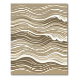 Earthy Brown Tan Wave Abstract Area Rug