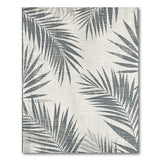 Grey Palm Leaf Coastal Area Rug