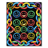 Vibrant Smiley Faces Crayon Kids Area Rug