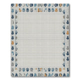 Playful Multi-Color Paw Print Border Rug