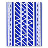 Bold Blue Tribal Geometric Area Rug