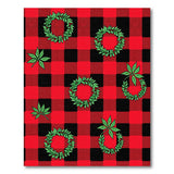 Red Buffalo Plaid Cannabis Leaf Wreath Rug