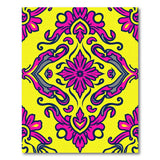 Vibrant Pink Floral on Sunny Yellow Area Rug