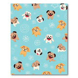 Playful Cartoon Puppies Flowers Area Rug