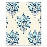 Elegant Teal Damask Floral Area Rug