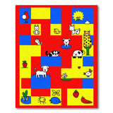 Playful Kids Cartoon Animal Patchwork Rug