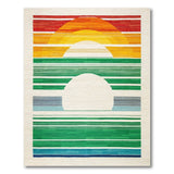 Multi-Color Geometric Sunrise Stripe Area Rug