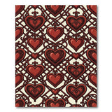 Ornate Red Heart Lattice Area Rug