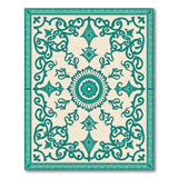 Traditional Persian Blue and Teal Teal Medallion Persian Area Rug