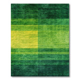 Geometric Modern Emerald Green Geometric Block Area Rug