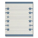 Blue and Teal Navy Starfish Coastal Area Rug