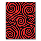 Red Black Hypnotic Swirl Abstract Area Rug