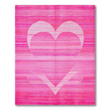 Vibrant Pink Heart Striped Area Rug