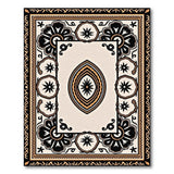 Ornate Traditional Persian Medallion Rug in Beige