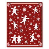 Red Dancing Gnomes Snowflakes Kids Rug