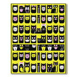 Playful Cartoon Cats Grid Area Rug