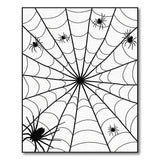 Spider Web with Spiders Black White Area Rug