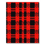 Bold Red Black Tribal Plaid Area Rug