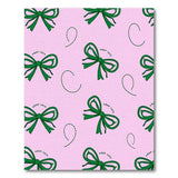 Playful Green Bow Pink Pattern Area Rug
