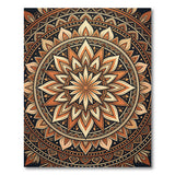 Boho Orange Mandala Area Rug