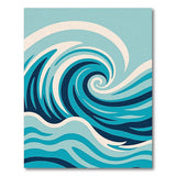 Swirling Ocean Waves Blue Teal Area Rug