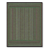 Green Woven Geometric Stripe Rug