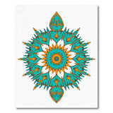 Teal Orange Mandala Area Rug