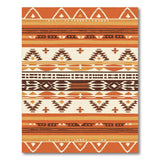 Vibrant Orange Southwestern Tribal Area Rug