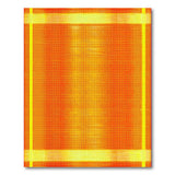 Vibrant Orange Yellow Grid Stripe Area Rug