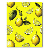 Yellow Zesty Lemon Slices Yellow Fruit Pattern Area Rug