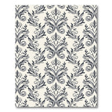 Grey Ornate Damask Floral Area Rug