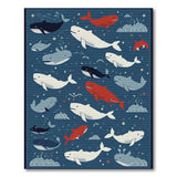 Starry Ocean Whales Area Rug