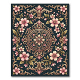 Pink Cherry Blossom Baroque Area Rug