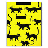 Kids Cartoon Playful Black Cats Yellow Area Rug