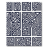 Black Geometric Maze Labyrinth Area Rug