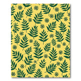 Vibrant Yellow Green Fern Leaves Area Rug