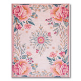 Blush Pink Rose Floral Vintage Area Rug
