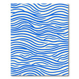 Blue and Teal Blue Wavy Ocean Waves Area Rug