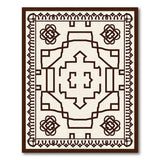 Cream Traditional Persian Rug with Brown Geometric Motifs
