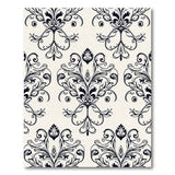 Ornate Black Floral Damask Area Rug